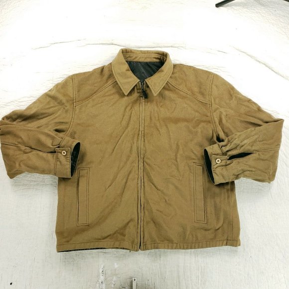 Missani Le Collezioni Reversible Leather Jacket Cashmere Wool Blend Mens 2XL - Picture 6 of 15